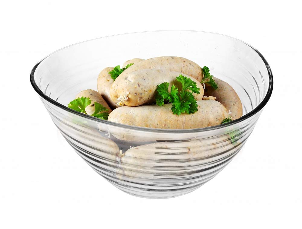 KADAX Ciotola fatta di vetro, ciotola con bordi ondulati, ciotola insalata con pavimento
