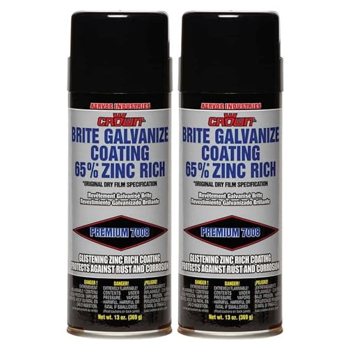 7008 Brite Galvanize Coating 65% Zinc Rich. (2 Pack)