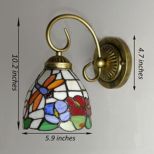 Image of Kiven Wall lamp E26 1-Light Plug-in Bulb not Included Wall Sconce Glass Shade 6 Foot Black Cord(BD0538)