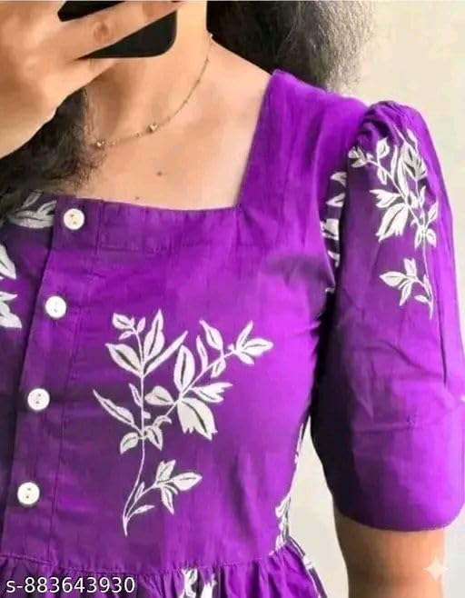 Image of Women's Rayon A-Line Midi Dress, Floral Print, Short Sleeves, Tiered Design, Round Neck, Summer Wear