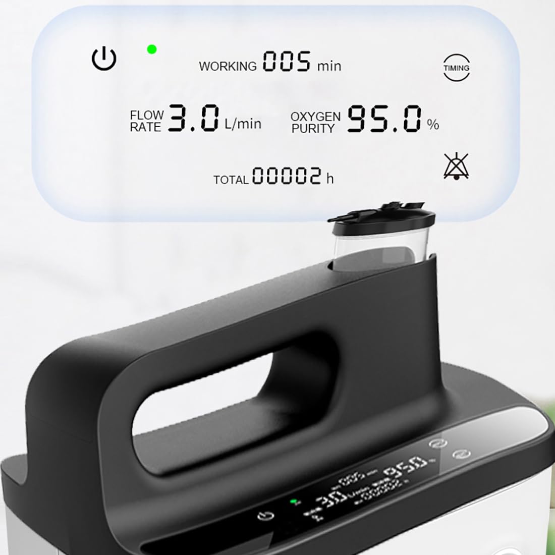 3-litrowy koncentrator tlenu, 96% wysokie stężenie, natężenie przepływu 1-5 l/min, generator tlenu dla osób starszych