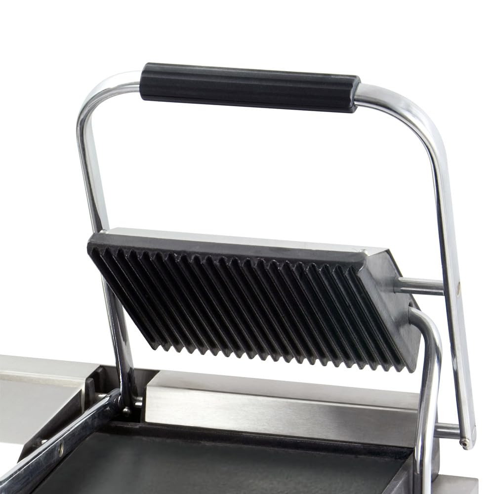 MBH – profesjonalny grill elektryczny WORLDMAI Mix (gładki/żebrowany) podwójny 58 x 41 cm do gastronomii. Panini Press grill kontaktowy do baru i restauracji.