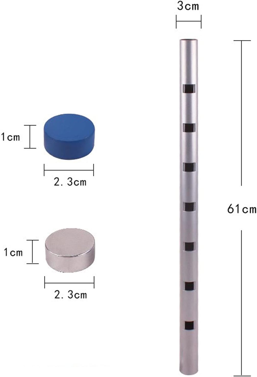 Electromagnetic Damping Demonstrator, Perforated Aluminum Tube, Strong Magnetic Block, Plastic Block, Physical Experiment Equipment