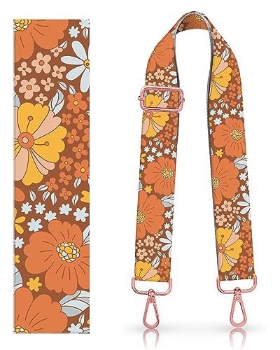 Image of Wide Purse Strap Replacement Crossbody Handbag Shoulder Strap Adjustable Bag Straps Replacement (Luxury Colorful Boho Flowers)