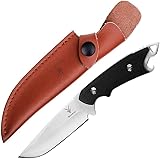 シースナイフ サバイバル ナイフ アウトドア 日本ステンレス製 フルタング キャップ用 料理 釣り レザー革付き (KDJ)