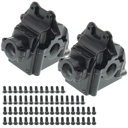 Image of 2PCS Metal Front and Rear Differential Gearboxes Housing Cover Compatible with WLtoys 1 /14 144010 144001 144002 1 /12 124016 124017 124018 124019 RC Car Upgrades Parts (Black)