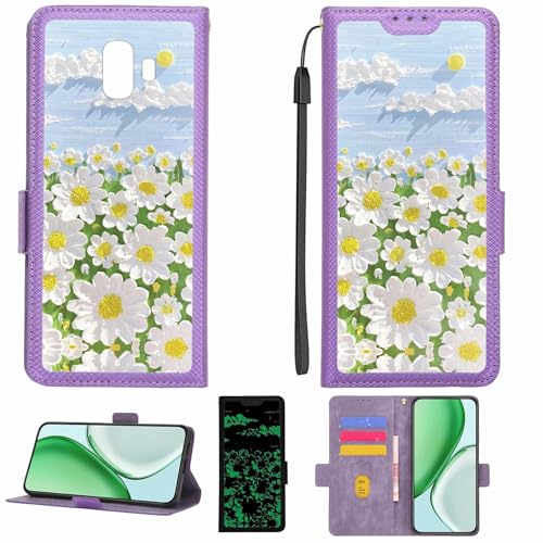 Kinetijy Case Compatible for Klipad KL503 4G Phone Case Flip Cover [with Tempered Glass Screen Protector][RFID Blocking][Luminous Effect] LPT-CJ