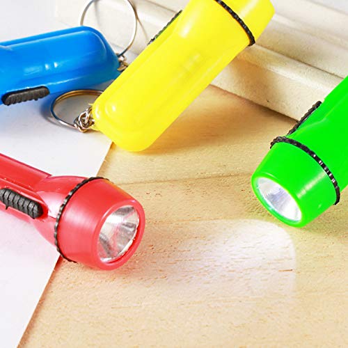 Lot De 12 Mini Lampes De Poche LED Pour Enfants - Torches Colorées, étanches, Avec Porte-clés - Cadeau Noël, Camping