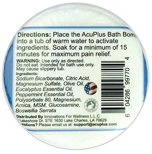 Acuplus Pain Relief Bath Bombs For Sore Muscles And Joints, Relaxing Bath Bombs For Women & Men With Magnesium, Arnica, Glucosamine, And Eucalyptus For Body Pain (4.5 Ounce Bath Bomb 6 Pack) #TOP1