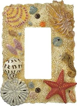 AmerTac 1912R Sea Shell 3D Single Rocker-GFCI Wallplate