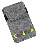 Funda para teléfono móvil con nombre gris, funda de fieltro, funda...