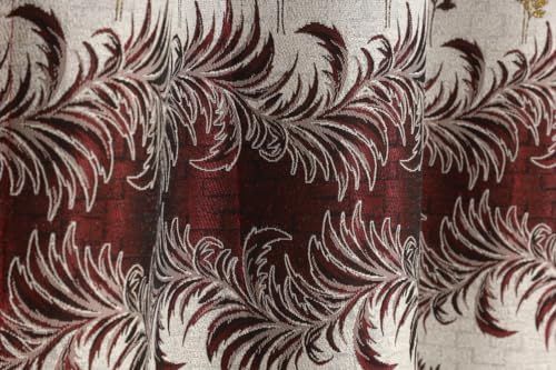 Image of Exporthub Jacquard Jute Curtains 9 feet Long Set of 2 Piece Maroon Room Darkening Eyelet Long Door Curtain - for Living Room and Bedroom (EHSPR976 94)