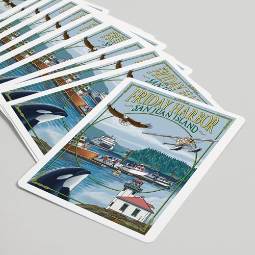 Lantern Press Friday Harbor San Juan Island Washington 52 cartas póker miniatura 5