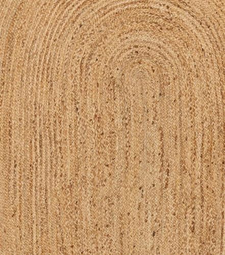 Tapete Oval Tejido a Mano en Yute Natural 60x90 cm miniatura 5