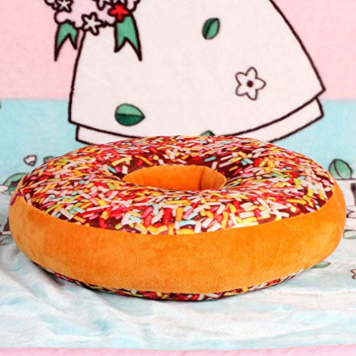 Nunubee rundes Donut-Kissen, Plüsch, Zierkissen für Bürostuhl, Autositz., Muster 4, 40 * 40cm