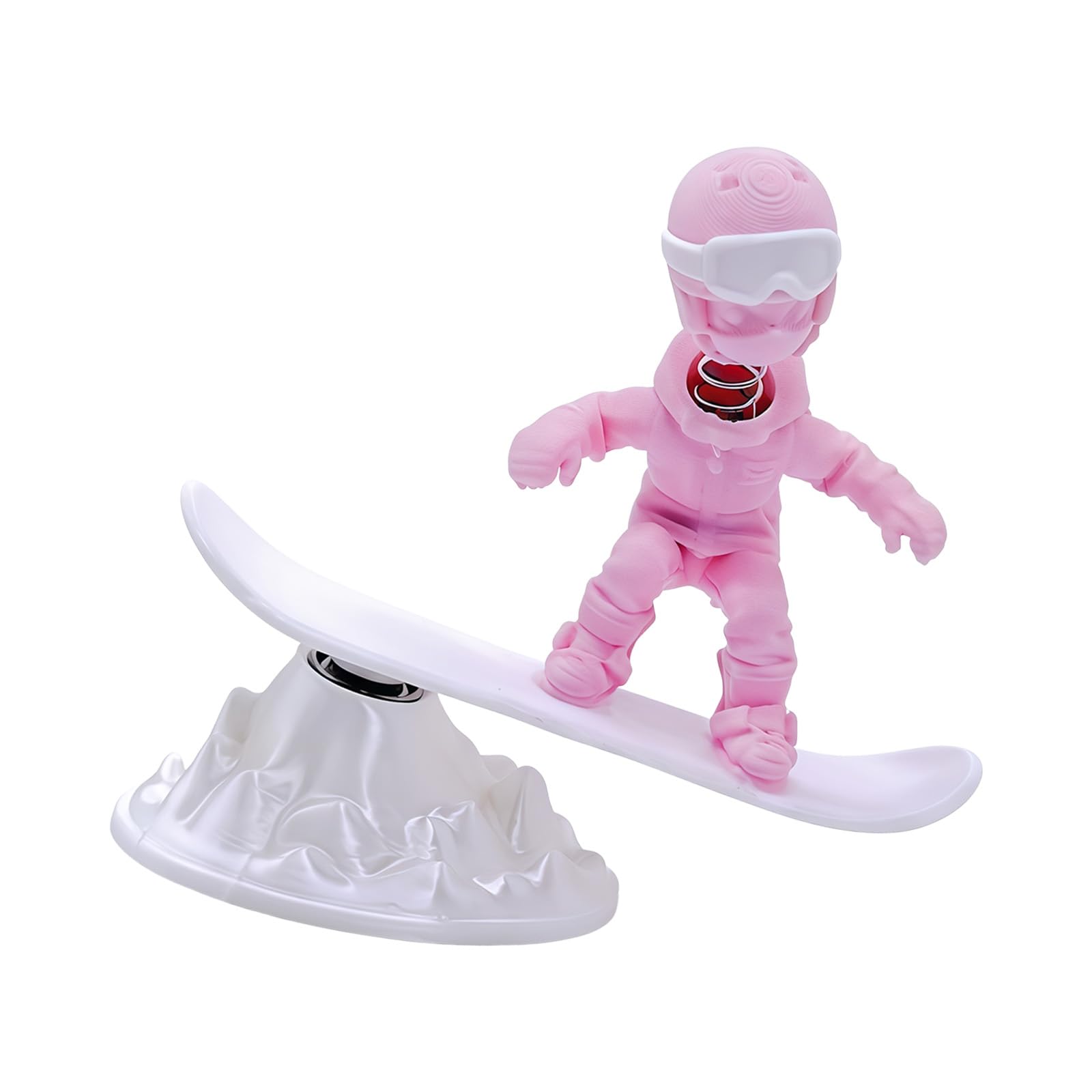 Zbiianxer A Miniature Snowboarding Figurine Rocking Sculpture Ornament For Desktop Display Or Car Dashboard Ccessories Gift Funny Skiing Figure