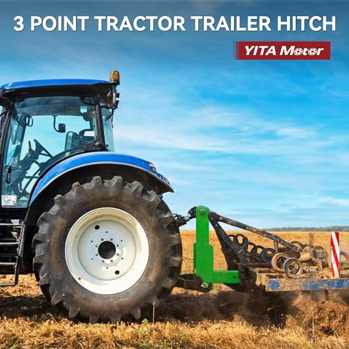 Image of YITAMOTOR 3 Point Quick Hitch with 2 inch Receiver for Category 1, 3 Pt Tractor Trailer Hitch Drawbar Adapter Attachments with Suitcase Weight Brackets