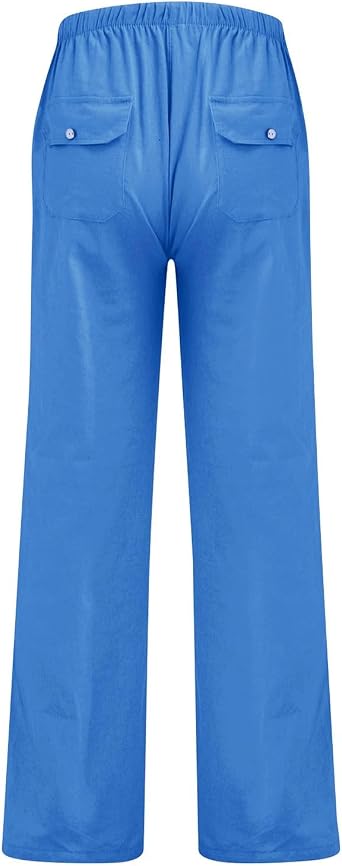 Mens Linen Renaissance Pants Loose Pleated Comfortable Breathable for Summer Casual