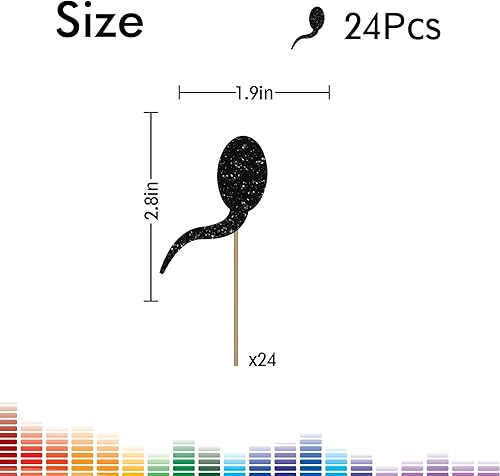 Miniatura 2 de 24 adornos para cupcakes de esperma, decoración de fiesta de noche de soltera, palillos sexys de comida para despedida de soltera, decoración de