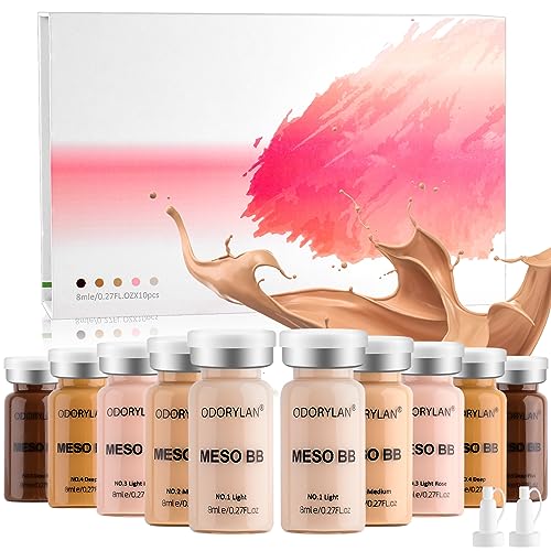 BB Pigment Glow Serum Starter Kit Hyaluronsäure Essenz Foundation Skin Care Kit 8ml 10pcs kombiniert mit Niacinamid und Peptiden um den Hautton aufzuhellen Anti-Aging Foundation 5-Color Mix Pack