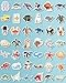 100 Pcs Ocean Stickers for Kids Teens Adults, Under The Sea Animal Fish Turtle Stickers for Water Bottle Laptop, Waterproof Sea Creature Sticker Pack, Cute Ocean Party Favors & Decorations