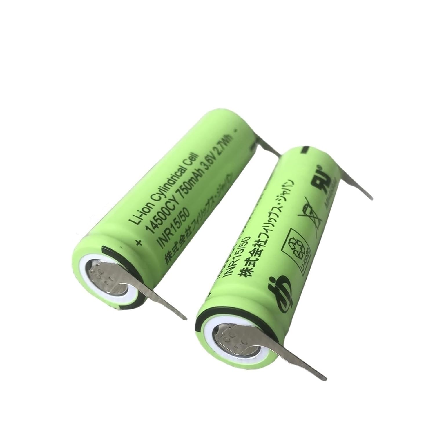 Bateria 2PCS 3.6V 750mAh 14500CY Compatível com Philips HX6310 HX6511 HX6730 HX6910 HX6920 HX9340 HX9350 HX9360 HX9370 - Escova de Dentes Elétrica com Longa Duração