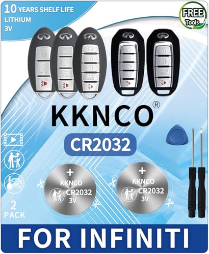 Key Fob Battery Replacement for Infiniti (2007-2020) EX35 FX35 FX37 FX50 G25 G35 G37 JX35 Q40 Q50 Q60 Coupe QX50 QX60 QX70 Smart Remote (Check Fitment Guide) 2 Packs Batteries