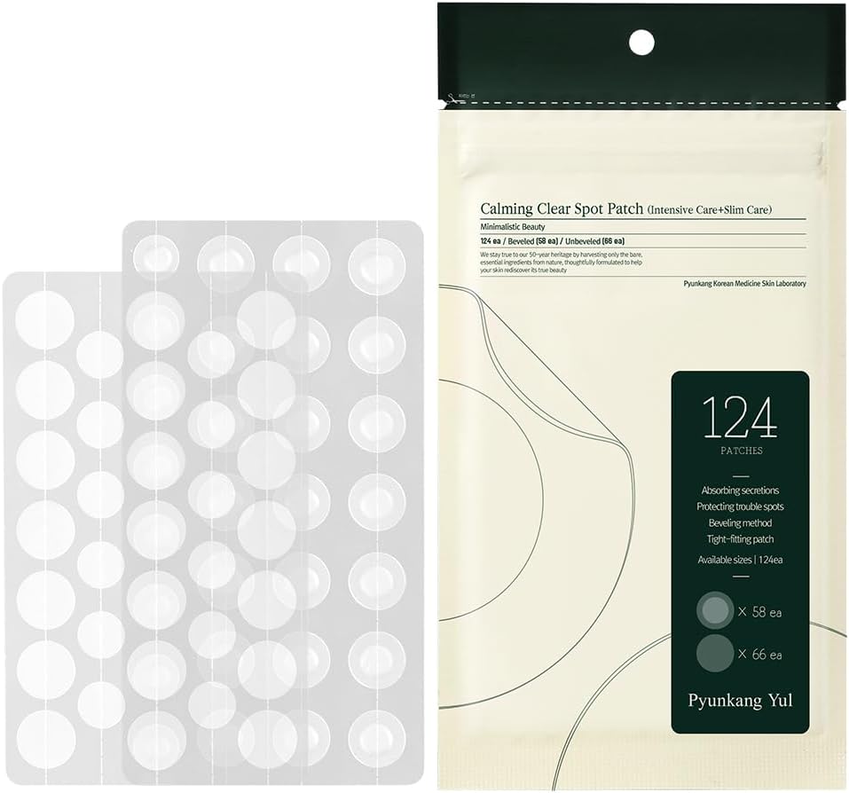 [PKY] Pyunkang Yul Kalmerende Clear Spot Patch (Intensief + Slim Care) 124 Count – Hydrocolloïde Acne Spot, Onzichtbare Puistjes, Onzuiverheden & Zit Cover, Koreaanse Huidverzorging Acne Stickers