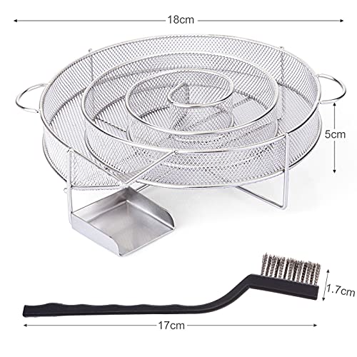 Encham Rund Rauchgenerator Edelstahl Kaltraucherzeuger Kaltrauchgenerator für Kugelgrill Smoker und Räucherofen Räucherschnecke 18 CM