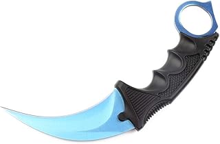 TOPOINT Karambit Knife, Stainless Steel Fixed Blade Knife with Sheath and Cord Knife CS-GO for Hunting Camping and Field Survival (Blue) - Hotpoint