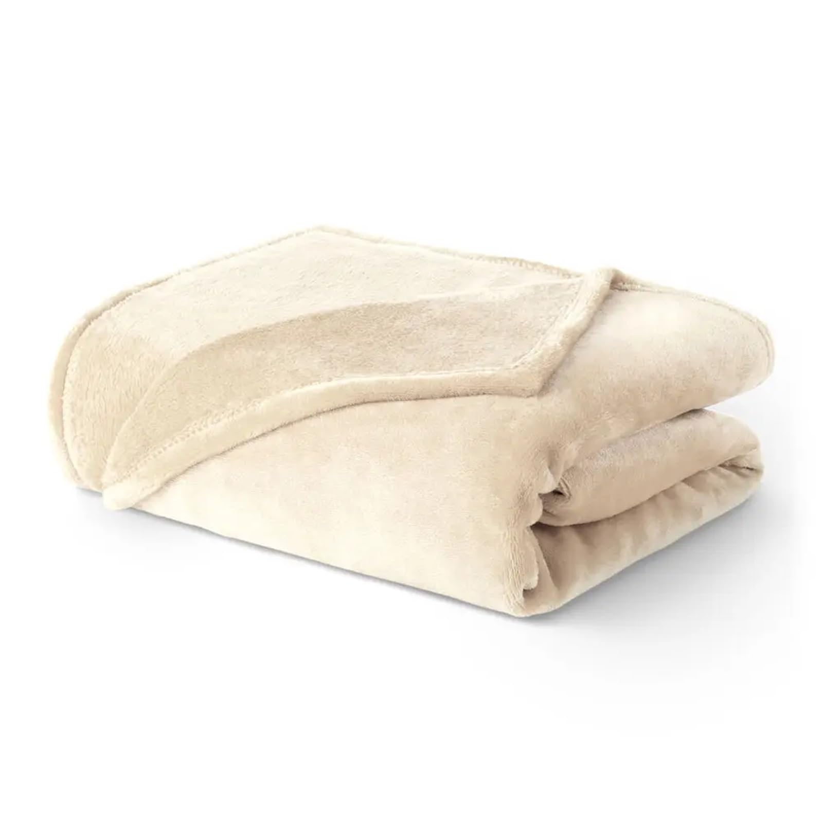 Grande couverture chaude beige 150x200cm douce pour lit simple ou double