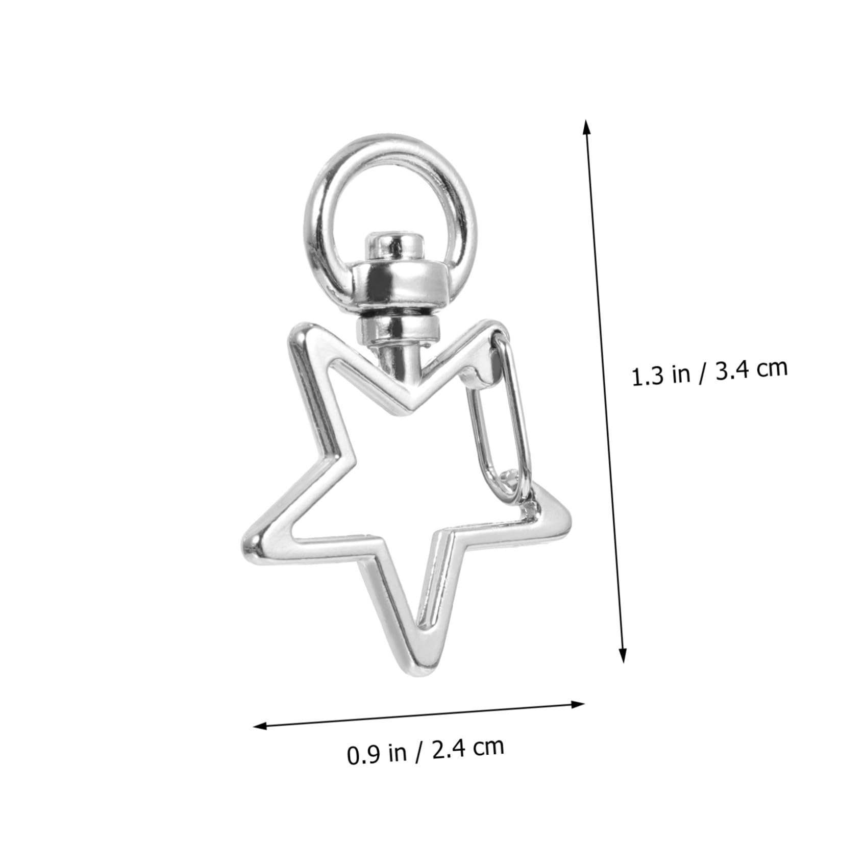 Tofficu Mosquetones de Estrella Plateados con Llaveros 40 Piezas para Manualidades y Diseño de Joyas, Cierre de Langosta Giratorio 360°, Accesorios de Metal para Mochila, Bolso y Uso