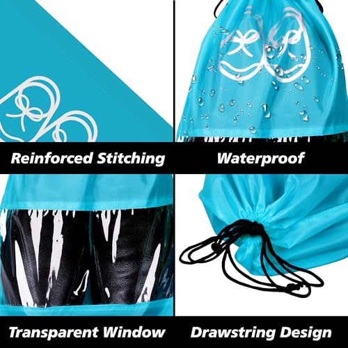 Image of Heart Home Pack of 24 Travel Shoe Organizer | Storage Bags | Travel Carrying Bag | Storage Organizers Set | Shoe Cover with Transparent Window | Shoe Dori Cover | Sky & Royal Blue