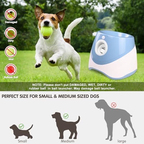 Aolawco Automatischer Ballwerfer für Hunde, interaktiver Ballwurfmaschine mit Einer Wurfweite von 3 bis 9 Metern, Wurfmaschine für kleine Hunde mit 6 Stück 2-Zoll-Tennisbällen