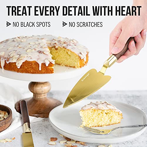 Emonya Wedding Cake Knife And Server Set, Cake Cutter,Stainless Steel Gold Cake Knife And Server Set Ideal For Wedding,Birthdays,Holiday,50Th Anniversary And Events,True Love (Set Of 2) #TOP4