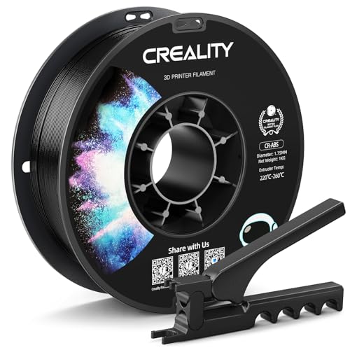 Creality ABS Filament 1.75mm Black 3D Printer Filaments, 1kg(2.2lbs) Neatly-Wound Spool, Strong,