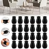 24PCS Extra Small Silicone Chair Leg Floor Protectors for Hardwood Floors, Furniture Sliders for Chair Legs, Felt Bottom Furniture Pads, Anti-Slip Round&Square Cap Covers to Scratch and Reduce Noise