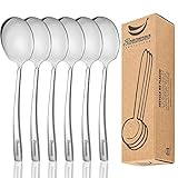 Stainless Steel Serving Spoon Set of 6 Pieces for Catering, Dishwasher Safe, 9.14 Inches Large...