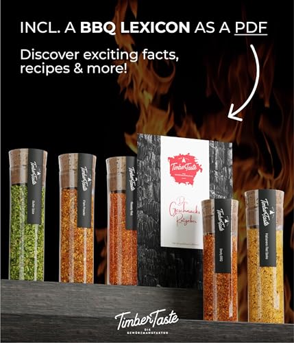 Image of TIMBER TASTE Grilling Spices Gift Set - 5 handcrafted BBQ Seasonings, Premium Dry Rubs & Artisan Spice Mixes with Spatula | fathers day gift | food gifts for men | grill & smoke BBQ flavors