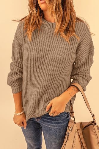 PRETTYGARDEN Fall Sweaters for Women 2025 Fashion Long Sleeve Casual Ribbed Knit Winter Clothes Pullover Jumper Tops