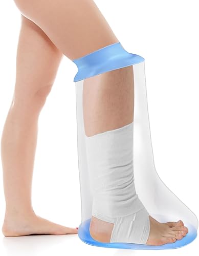 Vista 8 de Cubierta de ducha impermeable extra ancha con parte inferior antideslizante, protector de ducha de silicona elástica impermeable para pies después