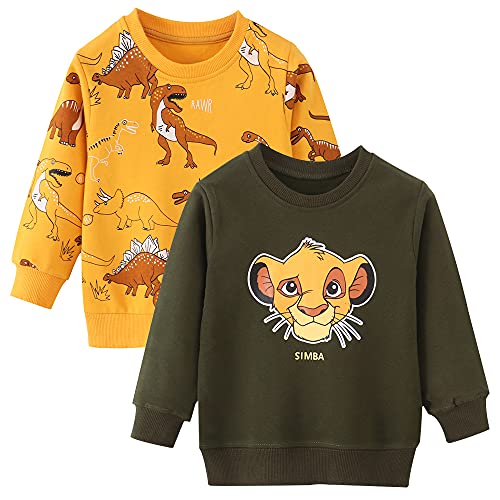 Image of Toddler Boys Crewneck Sweatshirt, Cotton Long-Sleeve Pullover Cartoon Print
