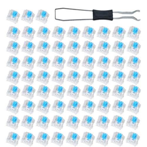 Image of 72 Pieces Blue Mechanical Keyboard Switches, with Dual Headed Key Puller, Dustproof and Waterproof keyboard accessories for Mechanical Gaming Keyboard