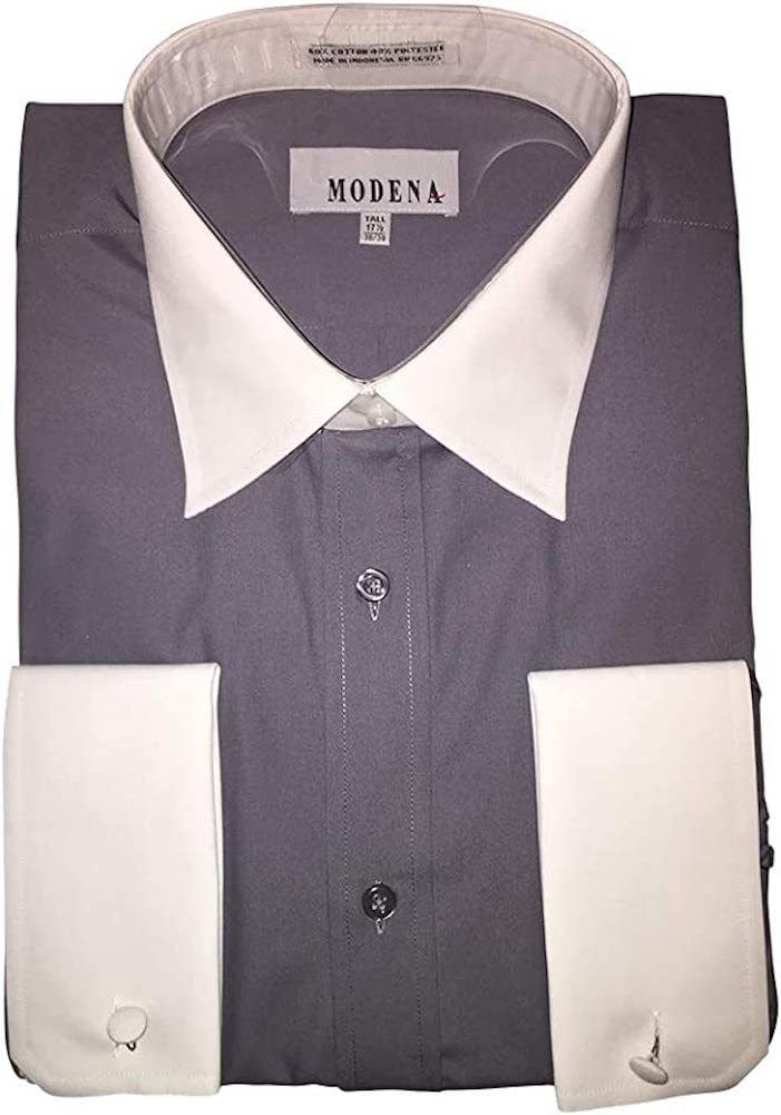 Modena Camicie a maniche lunghe extra alte con colletto a contrasto con polsino francese in 3 colori a maniche 39