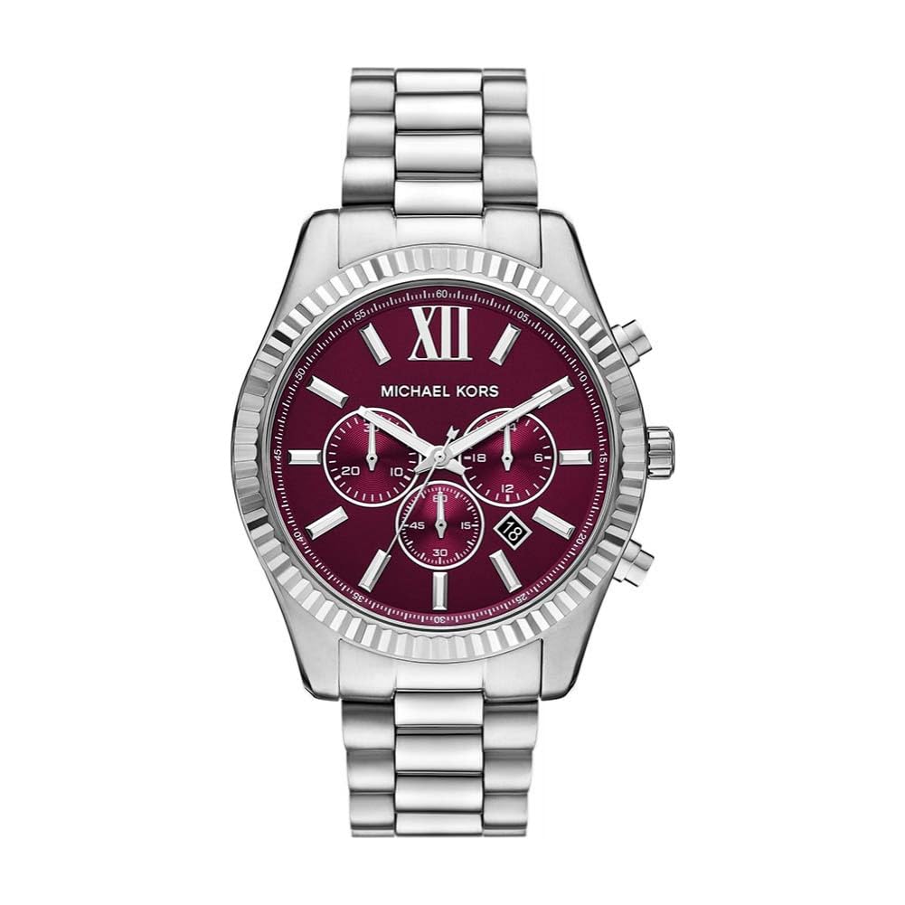 Michael Kors Lexington Men's 44MM Silver-Tone Stainless Steel Watch, MK9242