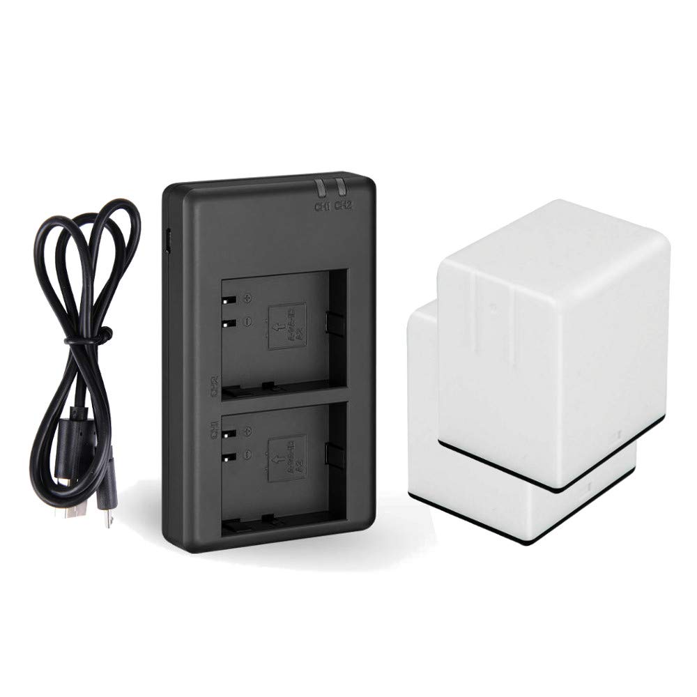 2X Akku + 2-Fach Ladegerät für Netgear/Arlo Go Sicherheits-Kamera - 3000mAh 7,2V Li-Ion - ersetzt DU-A1, DU-A2 - Ladestation mit Micro-USB Kabel