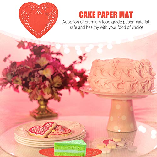 Cabilock 100 Folhas Doilies Coração Dos Namorados Mini Pequenos Recortes de Papel da Forma Do Coraçã