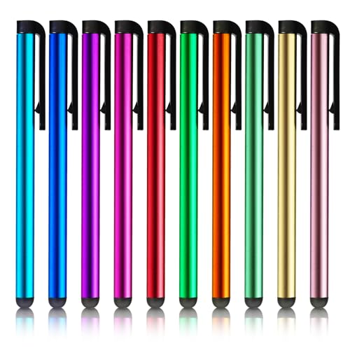JIEYAO 10 lápices capacitivos para pantallas táctiles, lápiz capacitivo de punta de goma fina, lápiz capacitivo universal de alta precisión, bolígrafos para tabletas y teléfonos móviles para todos los
