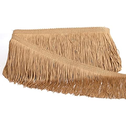 HedongHexi Chainette Fringe Trim 5 Yard x 4 Inches Fabric Trims Tassel Sewing for DIY Decoration Clothes Accessories Latin Wedding Dress Cover