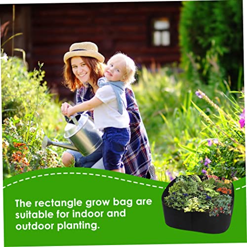 Bolsa de cultivo para plantar huerto rectangular de fieltro negro 5